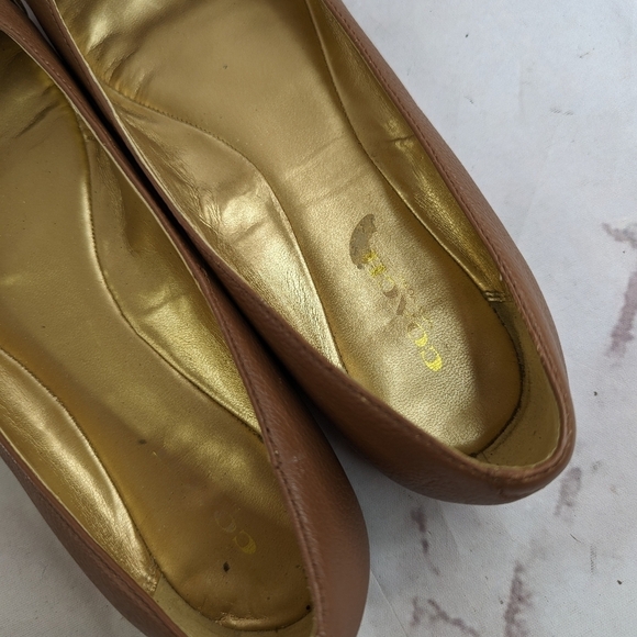 Coach Flats Womens US 6 EUR 37 Camel Tan Slip On Shoe Ballet Gold Bianca - Picture 8 of 11